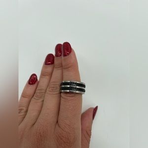 Men’s Ring / wedding band/ Spikes Titanium size 9